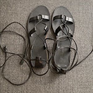 Madewell Black Lace Up Sandals
